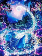 Afbeelding in Gallery-weergave laden, Diamond Painting - Dolfijnen en betoverende rivier dieren, Diamond Painting Dieren, Diamond Painting Landschappen, dolfijnen, landschappen