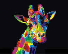 Afbeelding in Gallery-weergave laden, Diamond Painting - Giraf popart dieren, Diamond Painting Dieren, giraffen, Pop-art