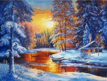 Afbeelding in Gallery-weergave laden, Diamond Painting - Gloed van zonsondergang op de rivier Diamond Painting Landschappen, landschappen