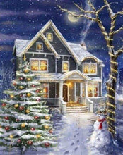 Afbeelding in Gallery-weergave laden, Diamond Painting - Huis versierd voor Kerstmis Kerstmis, Diamond Painting Landschappen, landschappen