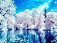 Afbeelding in Gallery-weergave laden, Diamond Painting - Meer in de winter Diamond Painting Landschappen, landschappen, winter