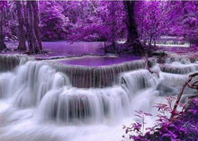 Afbeelding in Gallery-weergave laden, Diamond Painting - Paarse waterval Diamond Painting Landschappen, landschappen