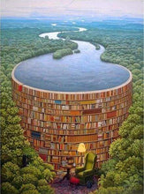 Afbeelding in Gallery-weergave laden, Diamond Painting - Rivier en bibliotheek Diamond Painting Landschappen, landschappen