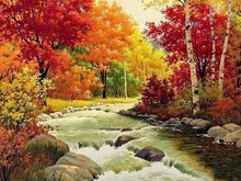 Afbeelding in Gallery-weergave laden, Diamond Painting - Rivier in de herfst Diamond Painting Landschappen, landschappen