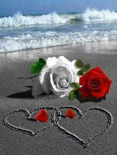 Afbeelding in Gallery-weergave laden, Diamond Painting - Rozen op het strand Diamond Painting Bloemen, bloemen
