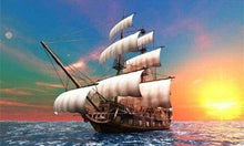 Afbeelding in Gallery-weergave laden, Diamond Painting - Zeilboot bij Daybreak Diamond Painting Schepen, schepen