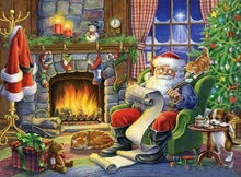 Afbeelding in Gallery-weergave laden, Diamond Painting - Sinterklaas bij de open haard Kerstmis, Diamond Painting Religie, religie
