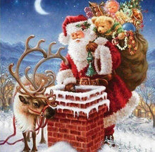 Afbeelding in Gallery-weergave laden, Diamond Painting - Sinterklaas in de buurt van Schoorsteen Kerstmis, Diamond Painting Religie, religie