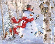 Afbeelding in Gallery-weergave laden, Diamond Painting - Sneeuwpop in het bos Diamond Painting Landschappen, landschappen, winter