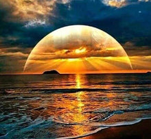 Afbeelding in Gallery-weergave laden, Diamond Painting - Zonsondergang op zee Diamond Painting Landschappen, landschappen