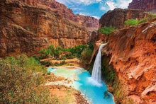 Afbeelding in Gallery-weergave laden, Diamond Painting - Waterval in de woestijn Diamond Painting Landschappen, landschappen
