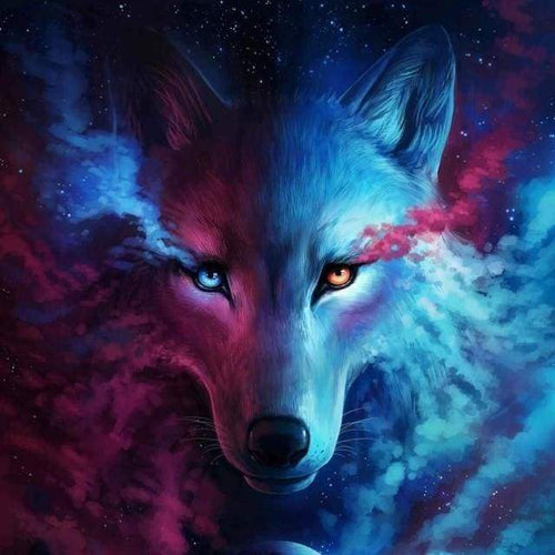 Diamond Painting - Wolf geest dieren, Diamond Painting Dieren, konijnen, wolven