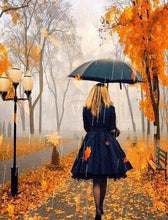 Afbeelding in Gallery-weergave laden, Diamond Painting - Vrouw in de regen Diamond Painting Landschappen, landschappen