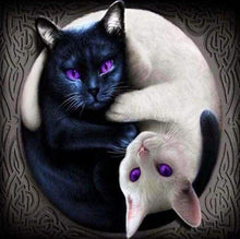 Afbeelding in Gallery-weergave laden, Diamond Painting - Yin en Yang katten dieren, katten, Diamond Painting Dieren