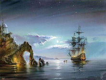 Afbeelding in Gallery-weergave laden, Schilderen op Nummer - Zeilboot tijdens maanlicht