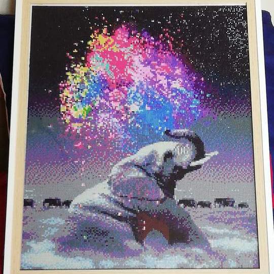 Rosanne en haar eerste diamond painting