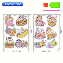 Afbeelding in Gallery-weergave laden, Diamond Painting 5D 12 Stickers Katten