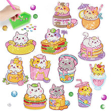 Afbeelding in Gallery-weergave laden, Diamond Painting 5D 12 Stickers Katten