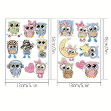 Afbeelding in Gallery-weergave laden, Diamond Painting 5D 13 Stickers Uilen