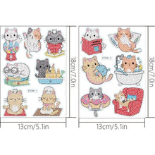 Afbeelding in Gallery-weergave laden, Diamond Painting 5D 13 Stickers Katten