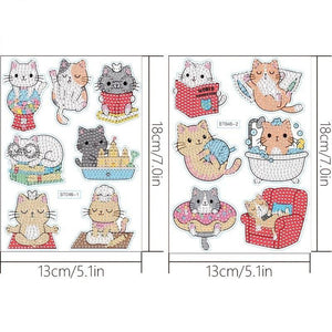 Diamond Painting 5D 13 Stickers Katten
