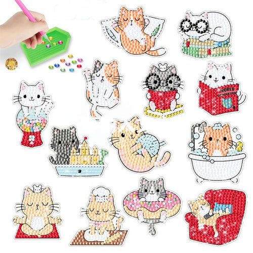 Diamond Painting 5D 13 Stickers Katten