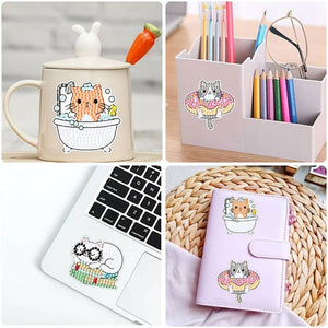 Diamond Painting 5D 13 Stickers Katten