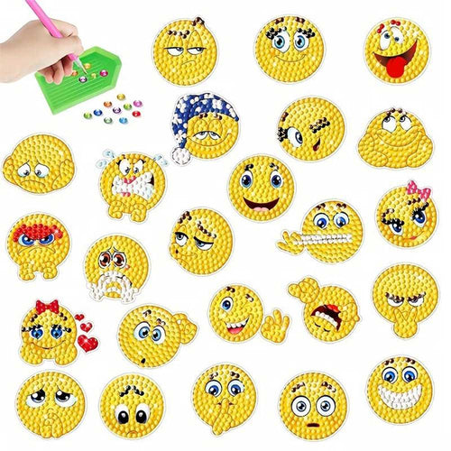 Diamond Painting 5D 24 Stickervellen Emoji
