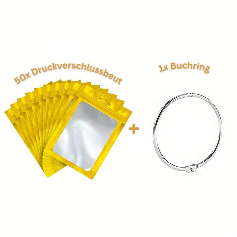 Diamond Painting 5D 50 Ziplock Zakjes en 1 Boek Ring in 8 Kleuren