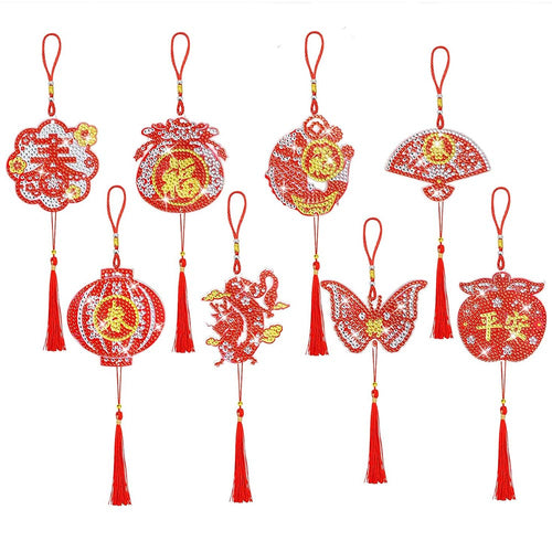 Diamond Painting Hanger 5D Chinees Nieuwjaar 8 Stuks