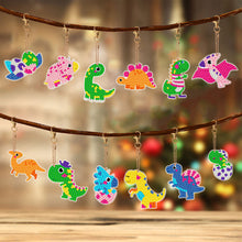 Afbeelding in Gallery-weergave laden, Diamond Painting Sleutelhangers 5D Dinosaurus 12 Stuks