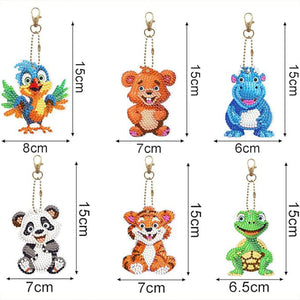Dieren Hangers Diamond Painting 6 Stuks