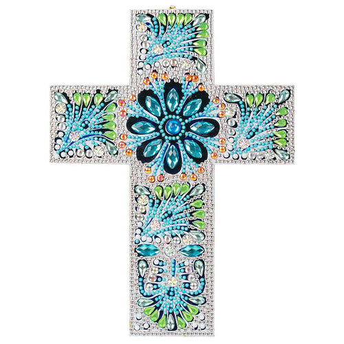 Decoratieve Hanger Diamond Painting Blauwe Kruis