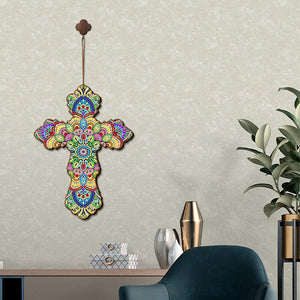Decoratieve Hanger Diamond Painting Kruis Bloemen