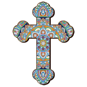 Decoratieve Hanger Diamond Painting met Mandala Kruis