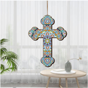 Decoratieve Hanger Diamond Painting met Mandala Kruis