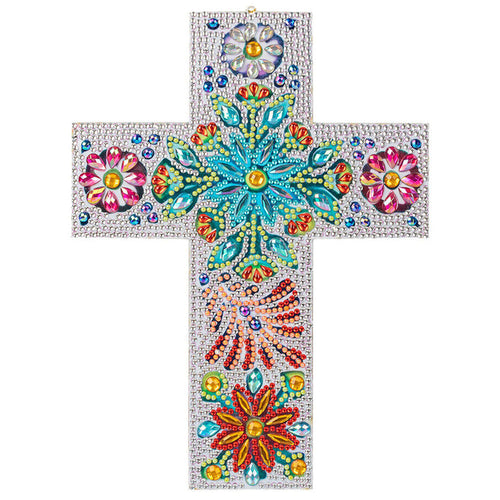 Decoratieve Hanger Diamond Painting Kruis met Bloemen