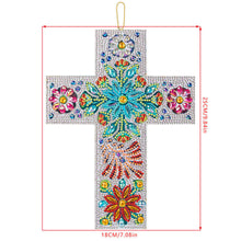 Afbeelding in Gallery-weergave laden, Decoratieve Hanger Diamond Painting Kruis met Bloemen