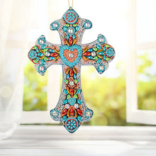 Afbeelding in Gallery-weergave laden, Decoratieve Hanger Diamond Painting Kruis met Hart