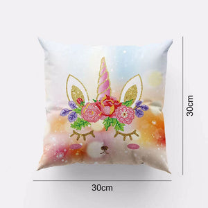 Diamond Painting Kussenhoes 5D 30x30 cm Eenhoorn