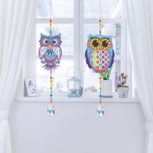 Afbeelding in Gallery-weergave laden, Kristallen Klok Diamond Painting 5D Uilen met 2 Stuks