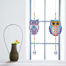 Afbeelding in Gallery-weergave laden, Kristallen Klok Diamond Painting 5D Uilen met 2 Stuks