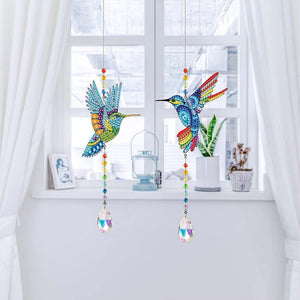 Kristallen Klok Diamond Painting 5D Kolibries 2 Stuks