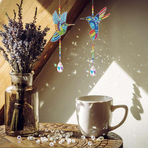 Kristallen Klok Diamond Painting 5D Kolibries 2 Stuks
