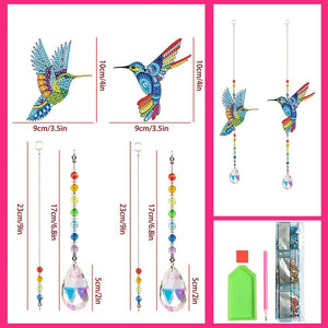 Kristallen Klok Diamond Painting 5D Kolibries 2 Stuks