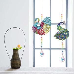 Kristallen Klok Diamond Painting 5D Pauw 2 Stuks