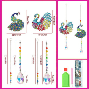 Kristallen Klok Diamond Painting 5D Pauw 2 Stuks