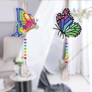 Kristallen Windgong Diamond Painting 5D Vlinders Set van 2 Stuks