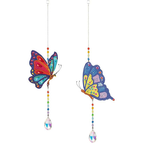 Kristallen Klok Diamond Art Vlinders 2 Stuks