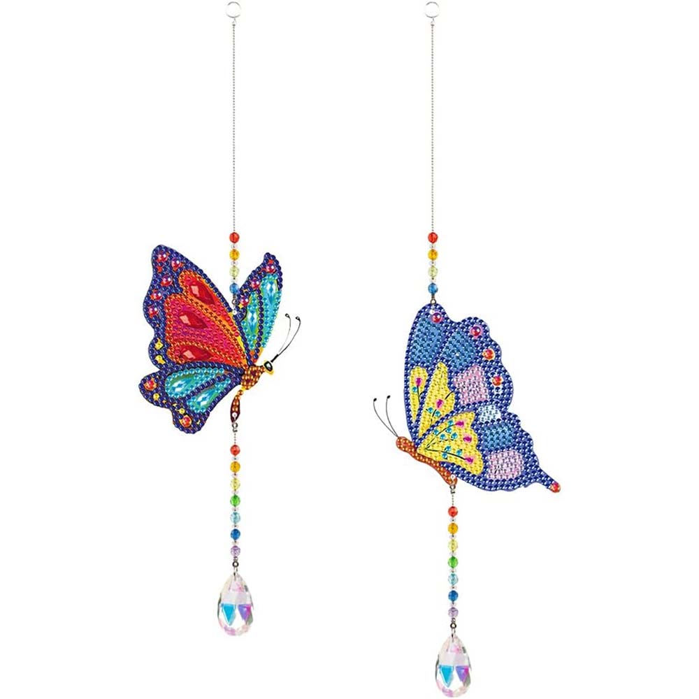 Kristallen Klok Diamond Art Vlinders 2 Stuks